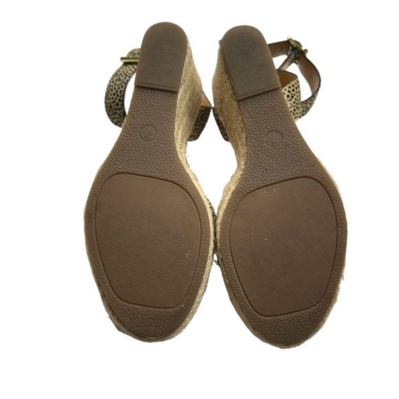 J Crew Animal Print Calf hair Espadrille Wedge Sandals - Picture 10 of 12